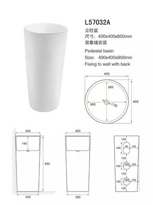 অ Porous বাথরুম বেসিনে এবং ভ্যানিটিস / সমসাময়িক Pedestal বেসিনে এন্টি লিক সরবরাহকারী